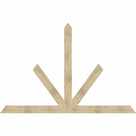 Ekena Millwork Saratoga Rough Sawn Timber Gable Bracket, Douglas Fir, 108"W x 72"H x 2"D x 6"F, 16/12 Pitch GBW108X72X0206SAR00RDF